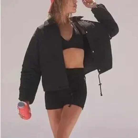 SOLD Free People Movement Off The Bleachers Coaches Jacket Black NWT Size Small - Picture 6 of 14